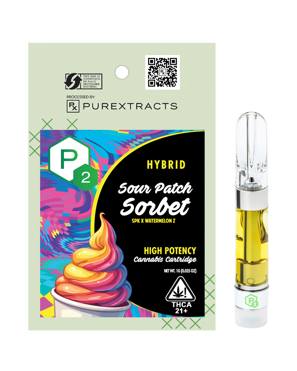Sour Patch Sorbet P2 Hemp THC-A liquid diamonds